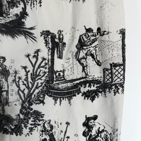 Mossimo Stretch Chino Pants Size 14 Black Ivory Toile Print Y2K - Picture 7 of 15